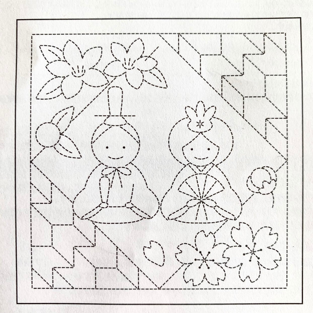 Olympus - Hina Matsuri Cotton Sashiko Sampler Cloth - White