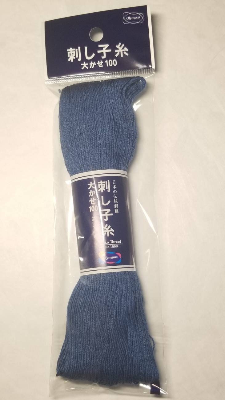 Olympus - Cotton Sashiko Thread 100m Skein - Color #109 Cobalt Blue