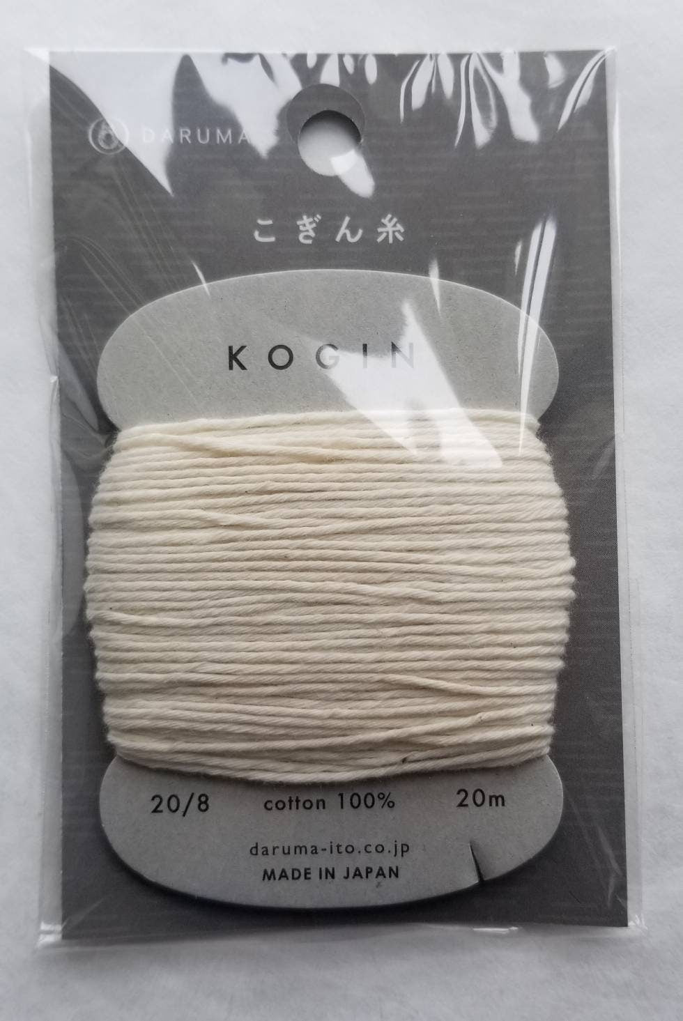 Daruma - Cotton Kogin Thread 20m Card 20/8 - #A Natural