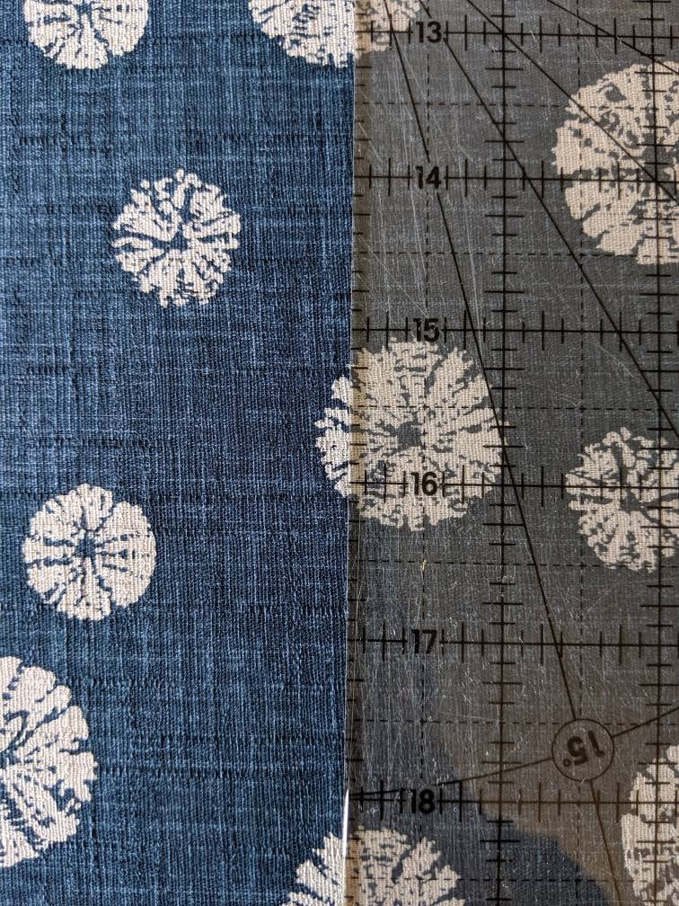 Morikiku Shibori Sand Dollars Japanese cotton dobby fabric PRINT M18000-A22 blue beige