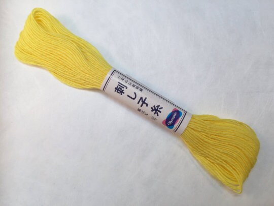 Olympus - Cotton Sashiko Thread 20m Skein - Color #29 Lemon Yellow