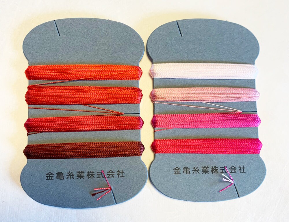 Kinkame - Silk Thread 4 Color Assortment - #4 Cherry (Reds)