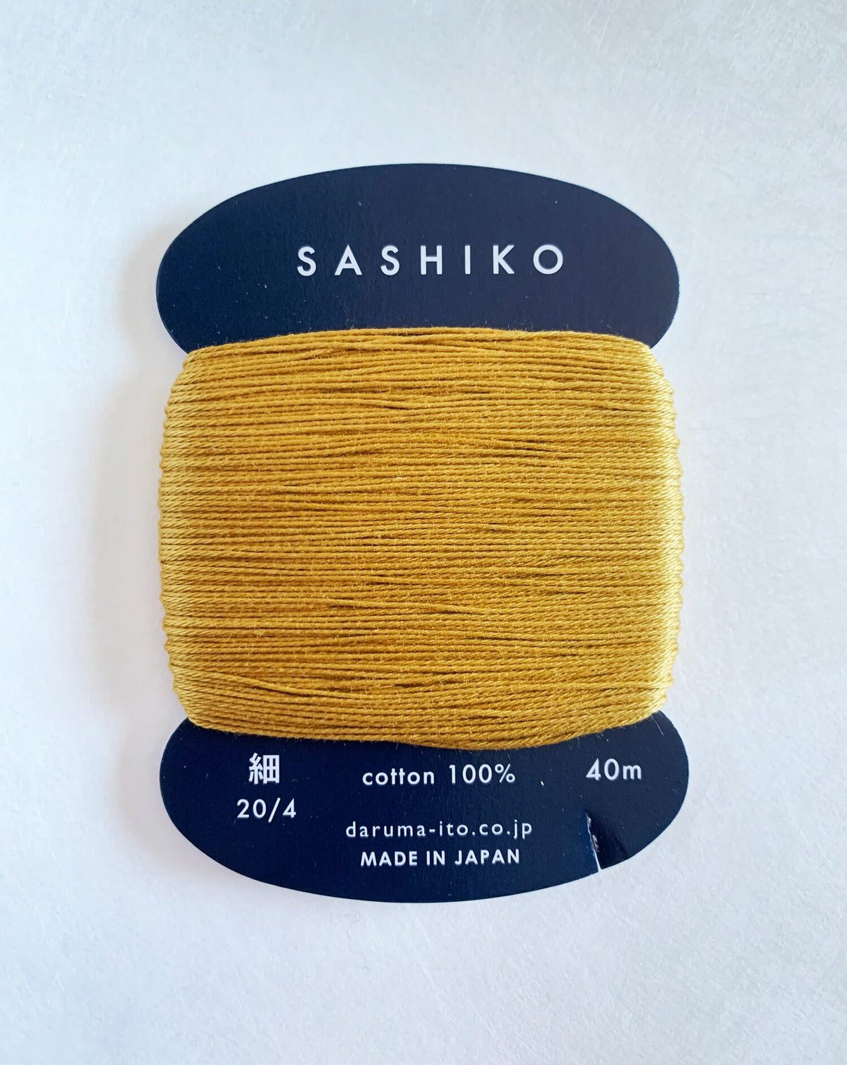 Daruma - Cotton Sashiko Thread 40m Card 20/4 - #220 Kincha Golden Tea