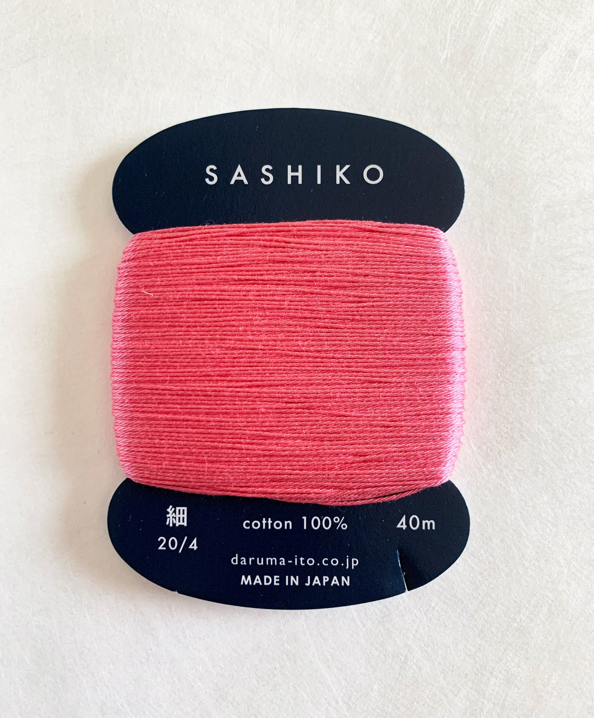 Daruma - Cotton Sashiko Thread 40m Card 20/4 - #222 Ume Pink