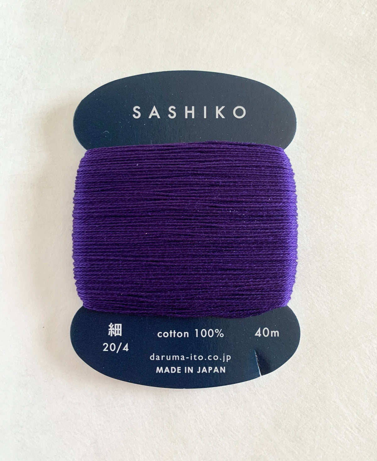 Daruma - Cotton Sashiko Thread 40m Card 20/4 - #223 Budou Grape Purple