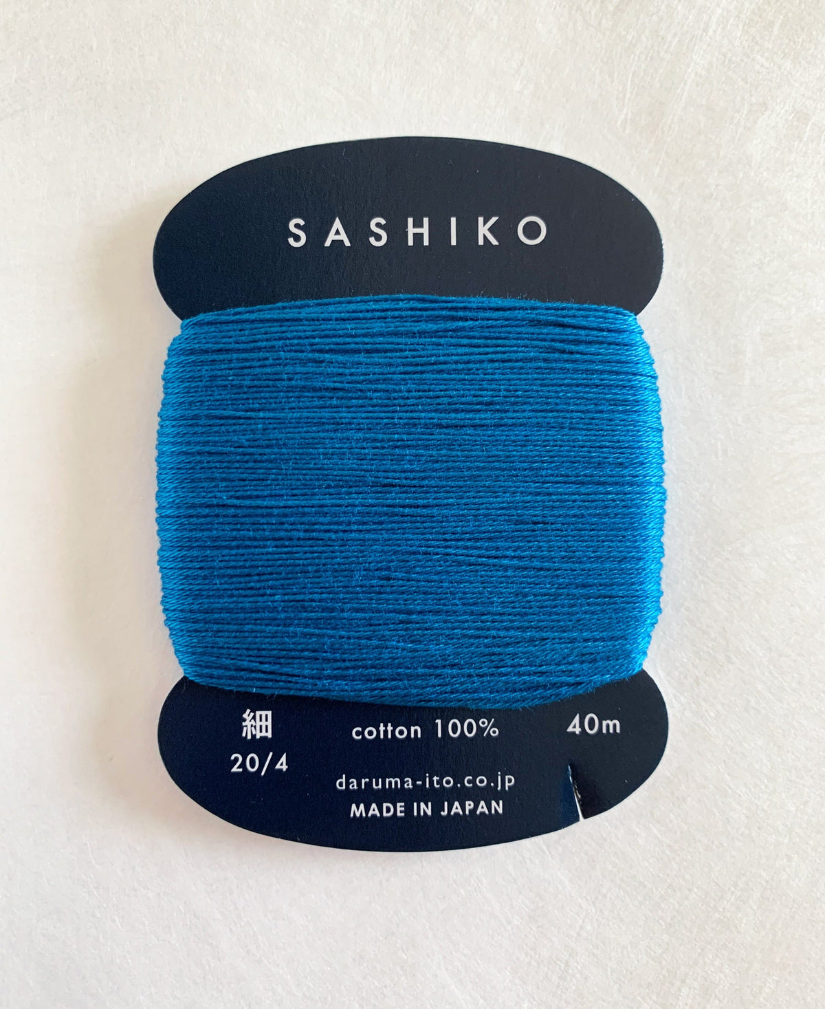 Daruma - Cotton Sashiko Thread 40m Card 20/4 - #224 Ao Blue