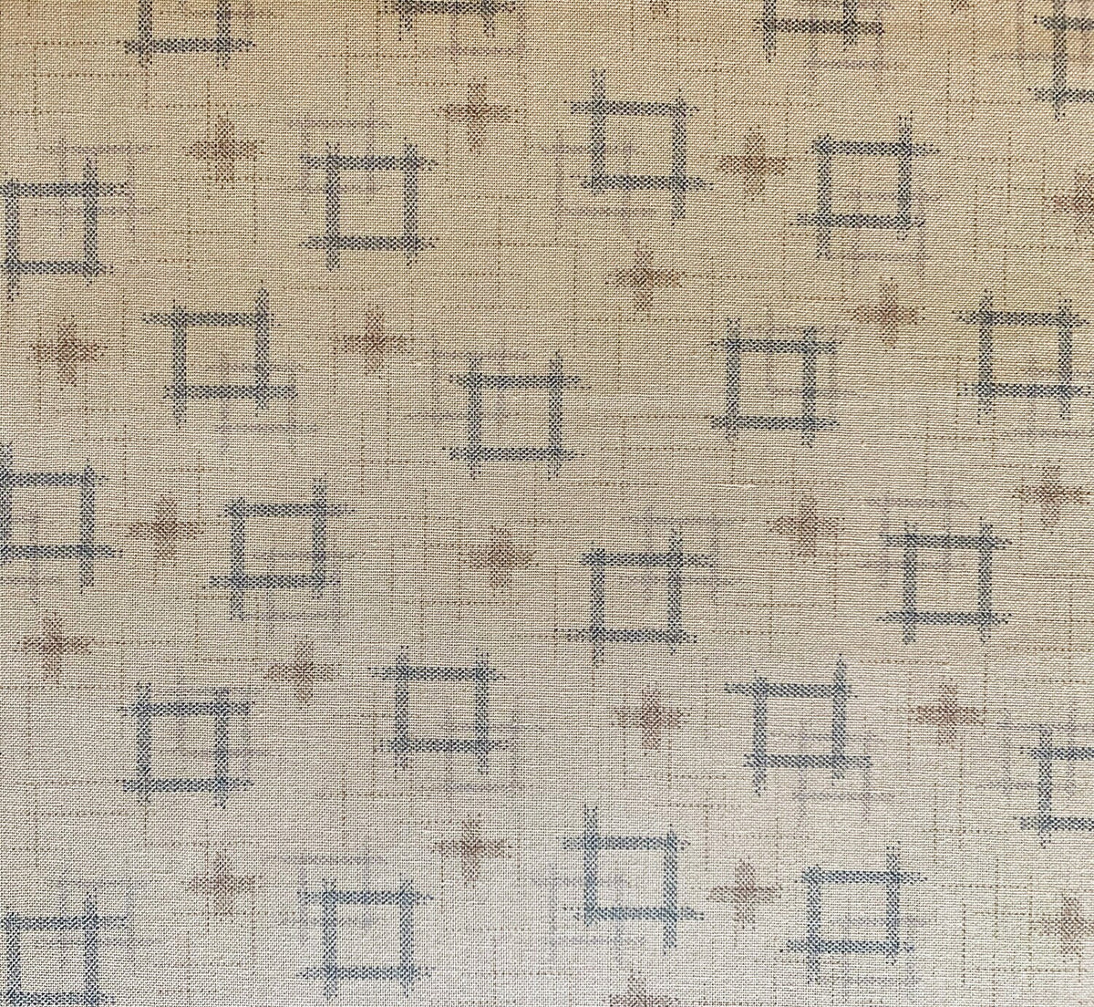 Sevenberry printed ikat kasuri well hashtag Japanese cotton fabric 88229-1-1 beige