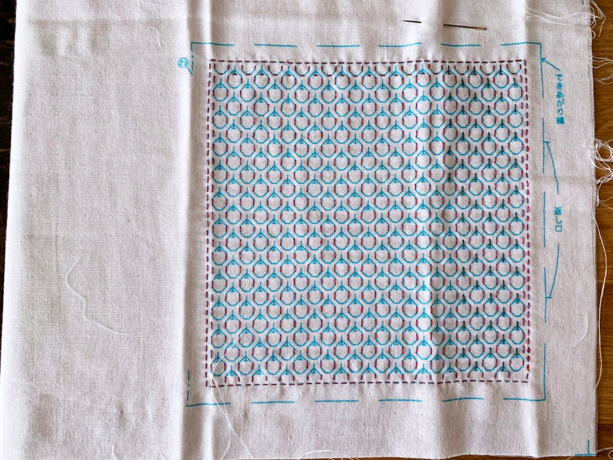 Olympus - Apples Sashiko Handkerchief Sampler Kit - White