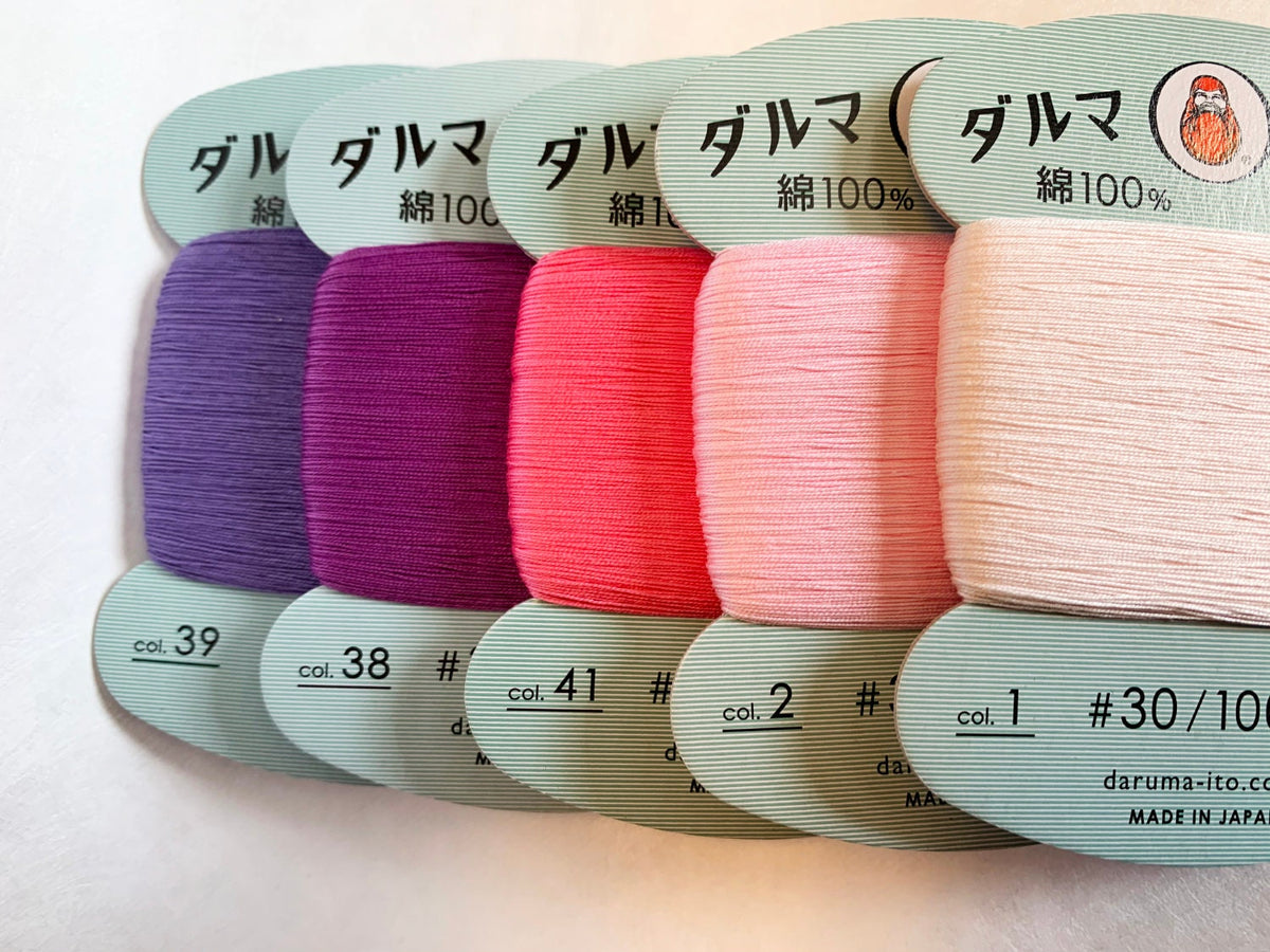 Daruma - Cotton Hand Sewing Thread Size #30 100m Card - Color #38 Violet