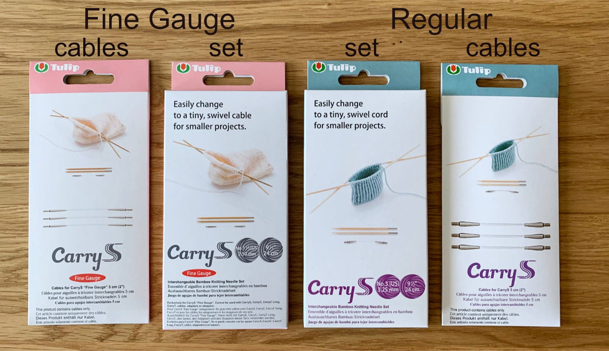 Tulip - CarryS Cables for Fine Gauge Interchangeable Knitting Needle Set - Bamboo