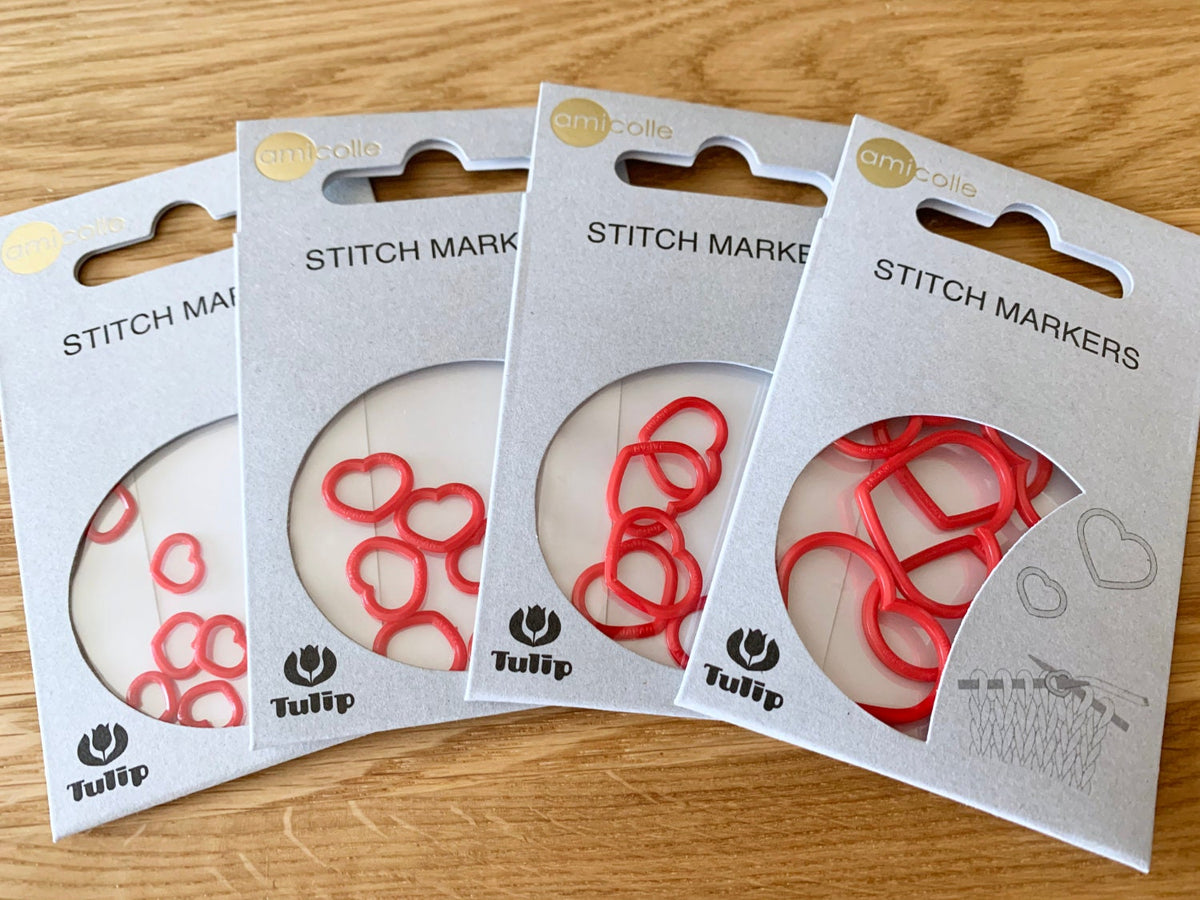 Tulip - Extra Large "Heart" Stitch Markers Amicolle Knitting Accessories