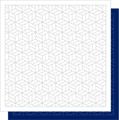 Daruma - Yosegi Parquet Cotton Sashiko Fukin Sampler Cloth - Blue or White