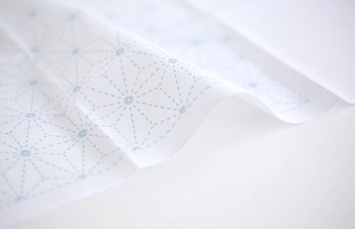 Daruma - Shippou Circles Cotton Sashiko Fukin Sampler Cloth - Blue or White