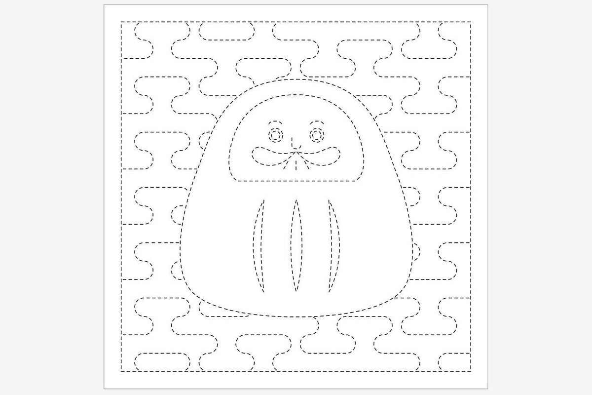Daruma - Kasumi-Tsunagi Cotton Sashiko Fukin Sampler Cloth - Blue or White