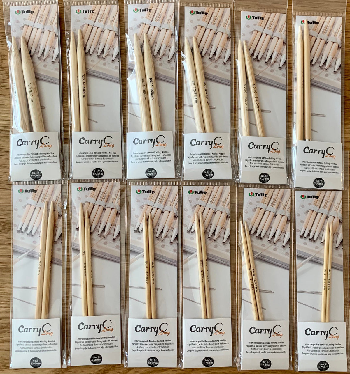 Tulip - CarryC Long Interchangeable Bamboo Knitting Needles - Various Sizes