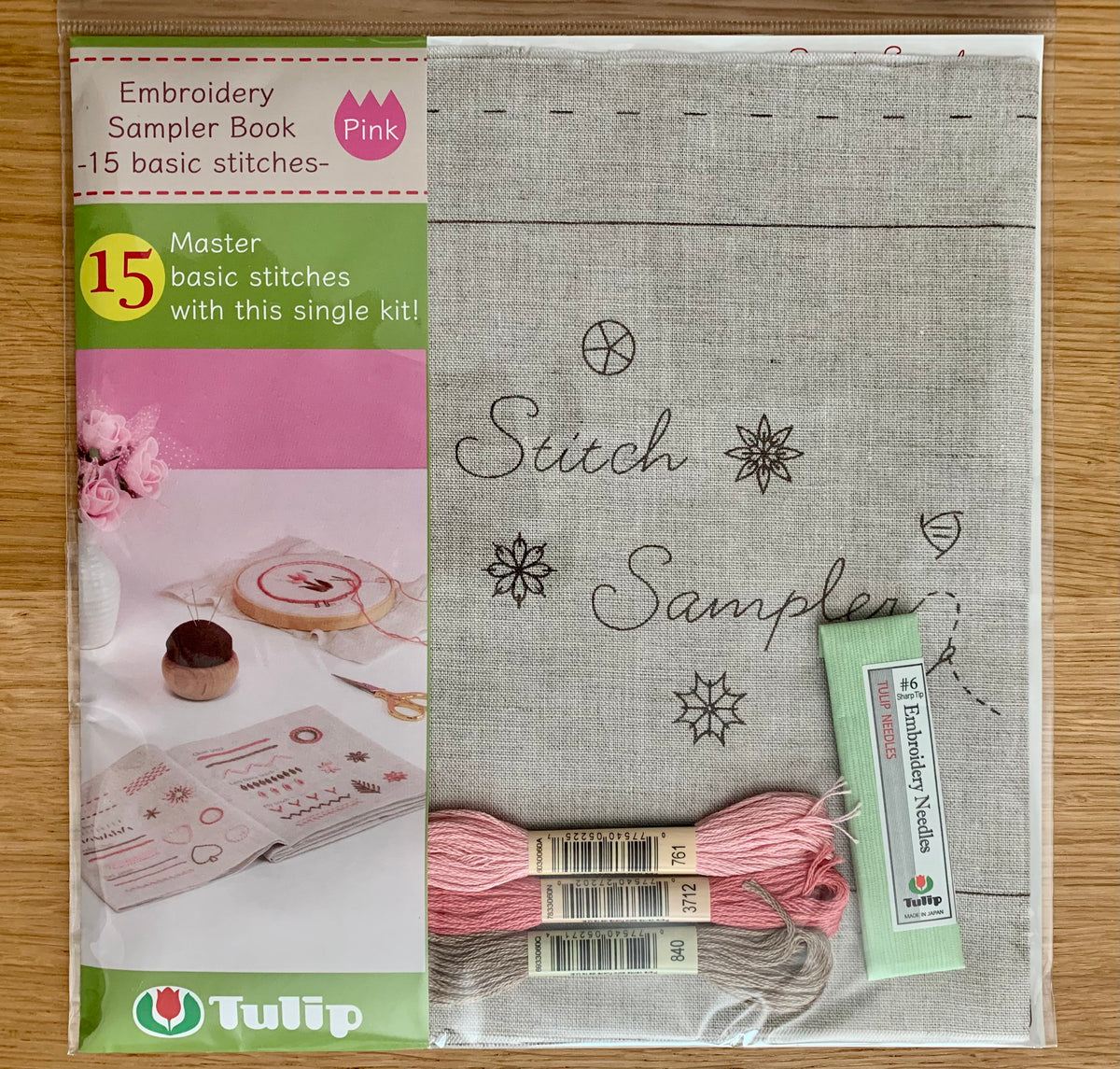 Tulip - Embroidery Sampler Book 15 Basic Stitches Pink