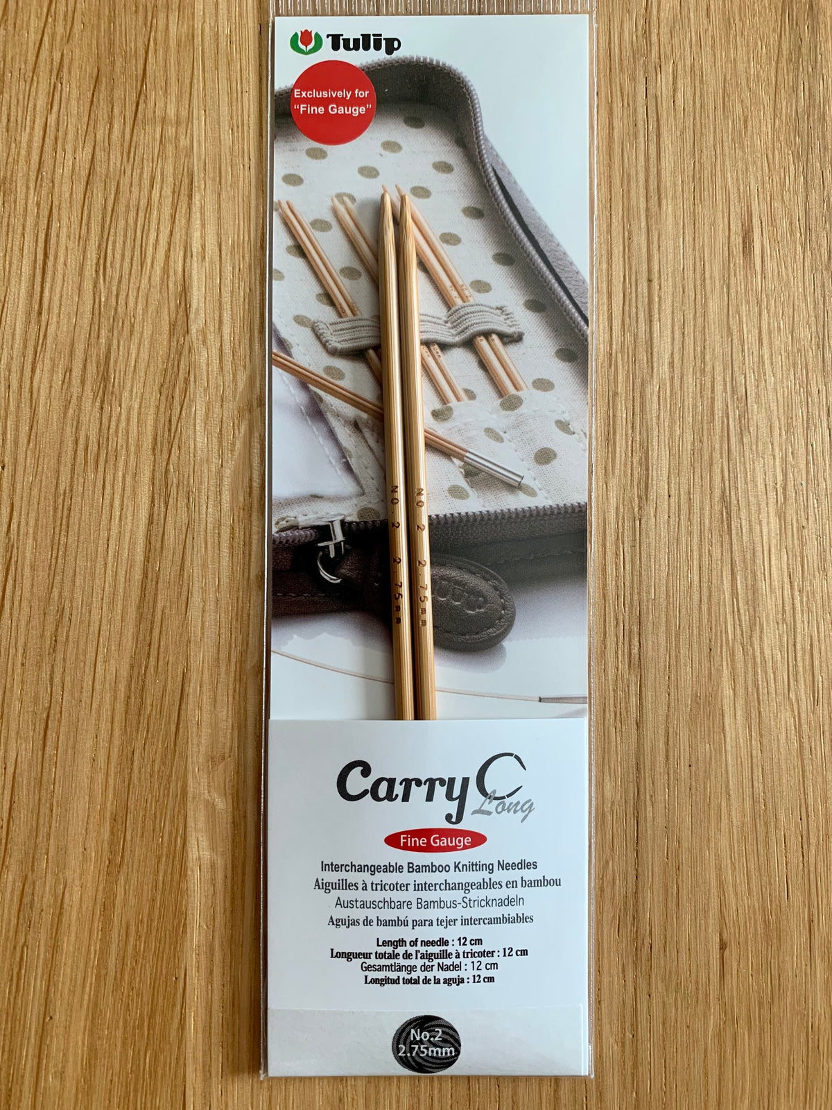 Tulip - CarryC "Long" Fine Gauge Interchangeable Bamboo Knitting Needles