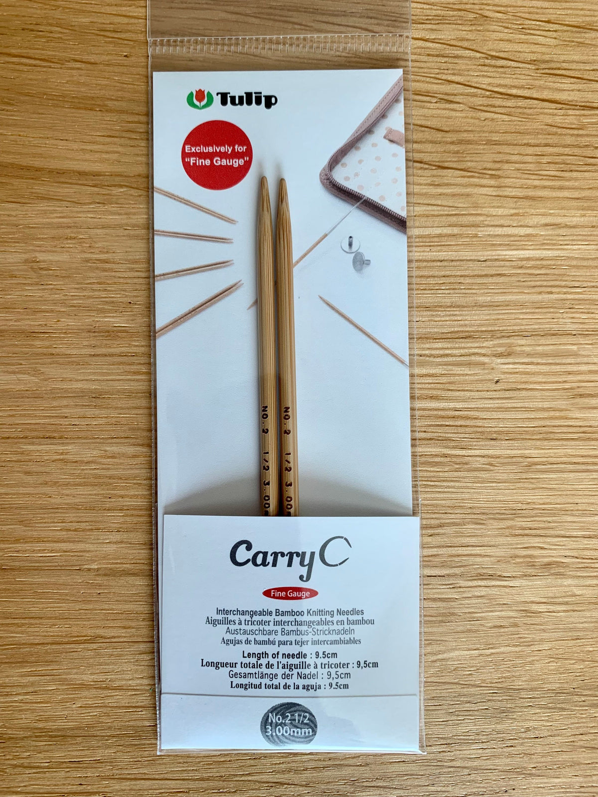 Tulip - CarryC Fine Gauge Interchangeable Bamboo Knitting Needles - Various Sizes