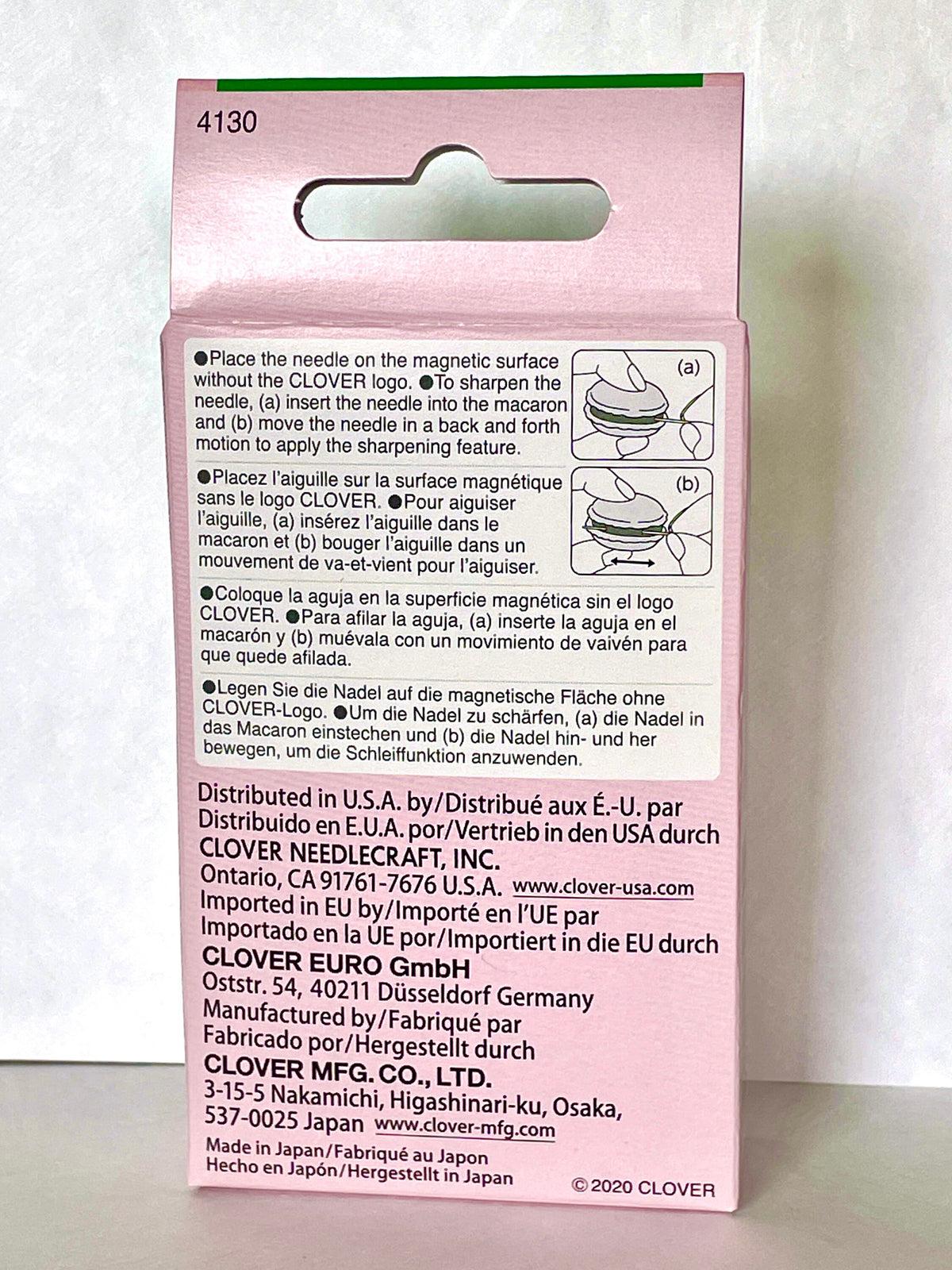 Clover - Sweet 'n Sharp Macaron Needle Sharpener - Raspberry