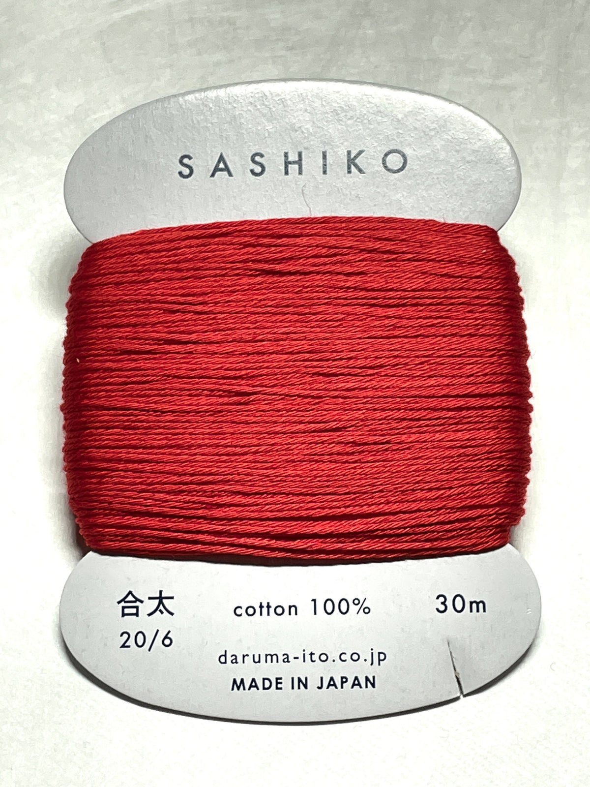 Daruma - Cotton Sashiko Thread 30m Card 20/6 - #213 Red