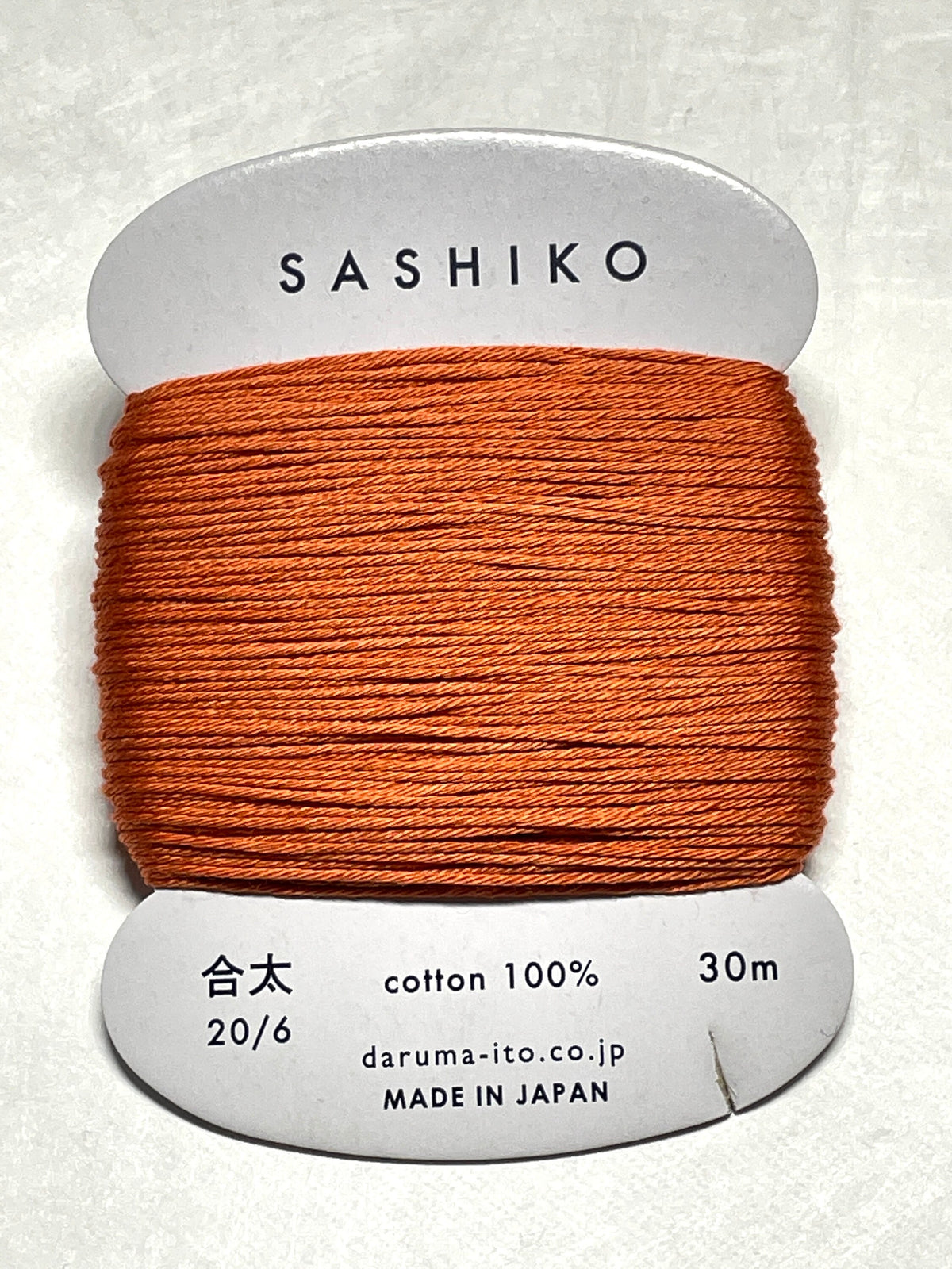 Daruma - Cotton Sashiko Thread 30m Card 20/6 - #214 Carrot Orange
