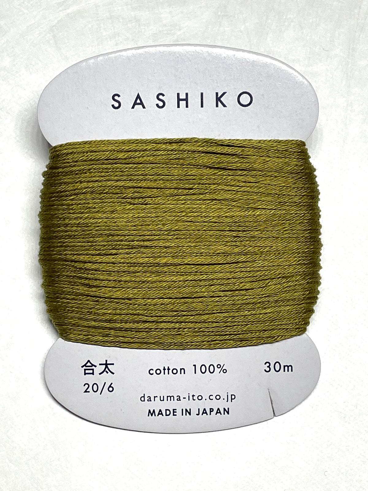 Daruma - Cotton Sashiko Thread 30m Card 20/6 - #228 Olive Green