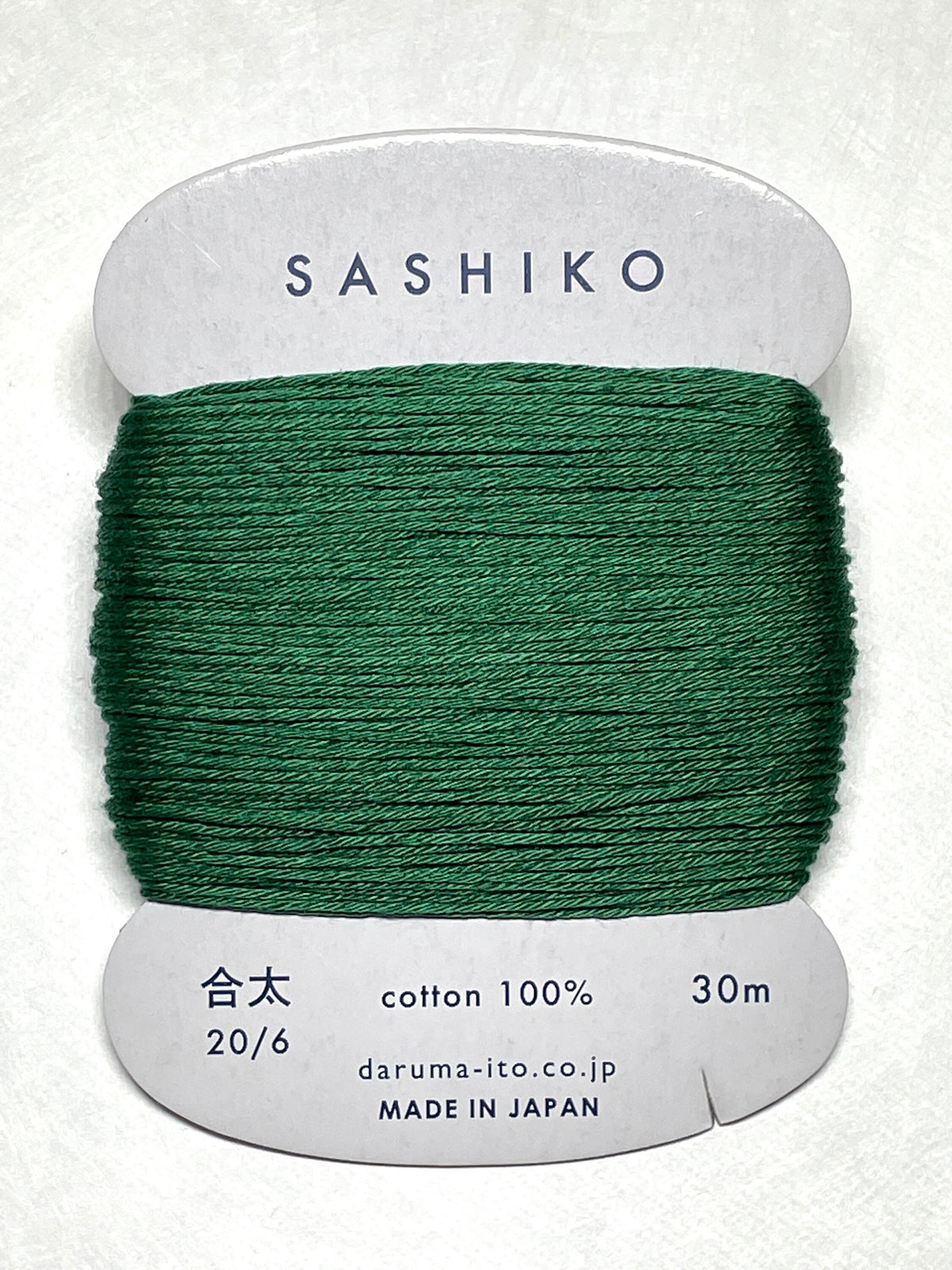 Daruma - Cotton Sashiko Thread 30m Card 20/6 - #208 Forest Green