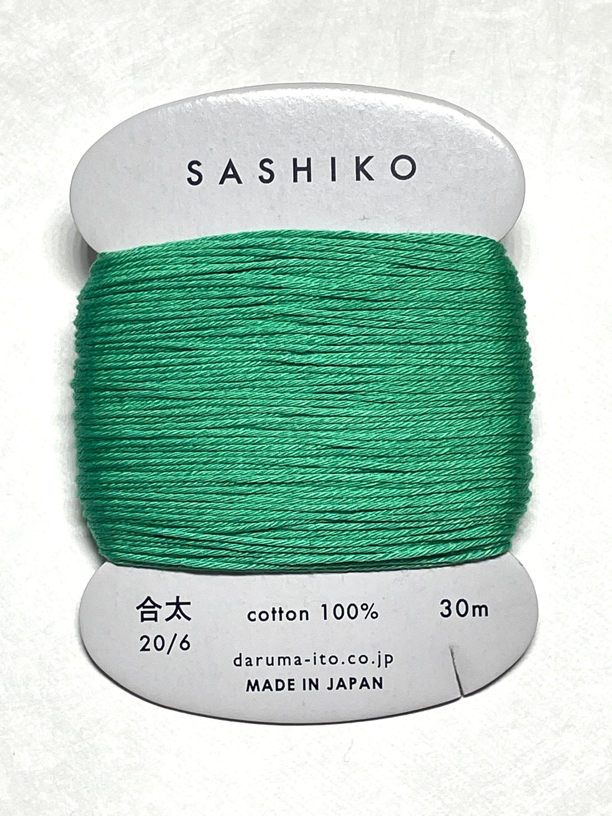 Daruma - Cotton Sashiko Thread 30m Card 20/6 - #207 Emerald Green