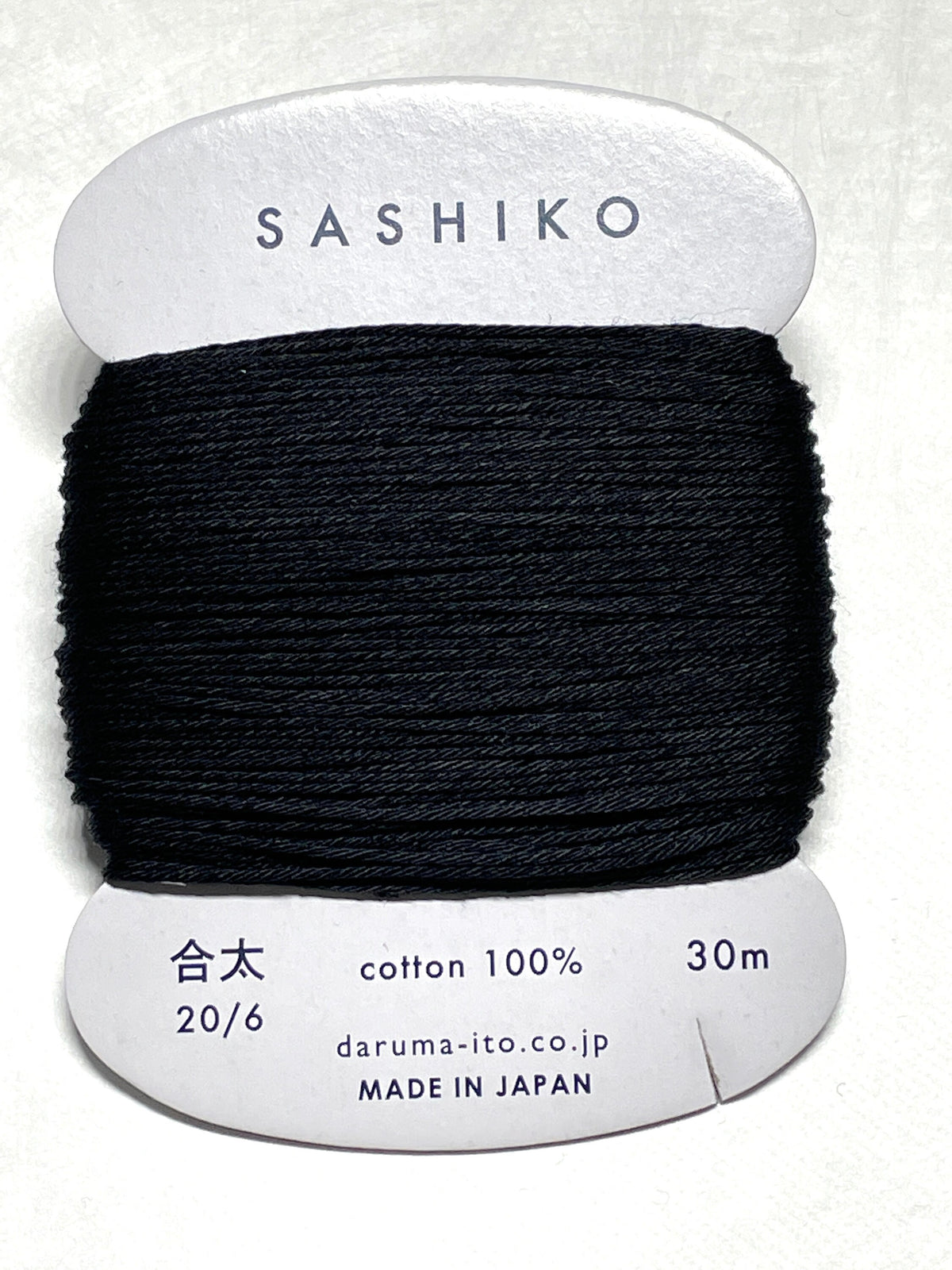 Daruma - Cotton Sashiko Thread 30m Card 20/6 - #219 Black