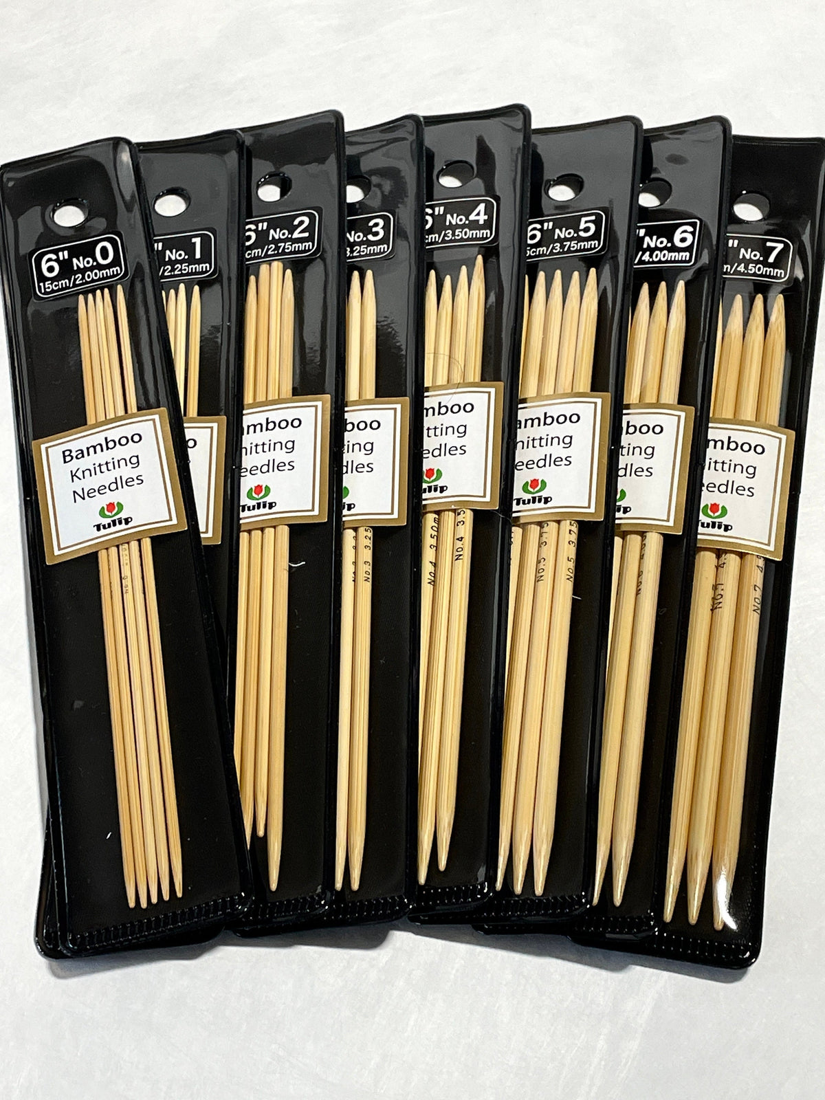 Tulip - 6"/15cm Double Point Knitting Needles Various Sizes - Bamboo