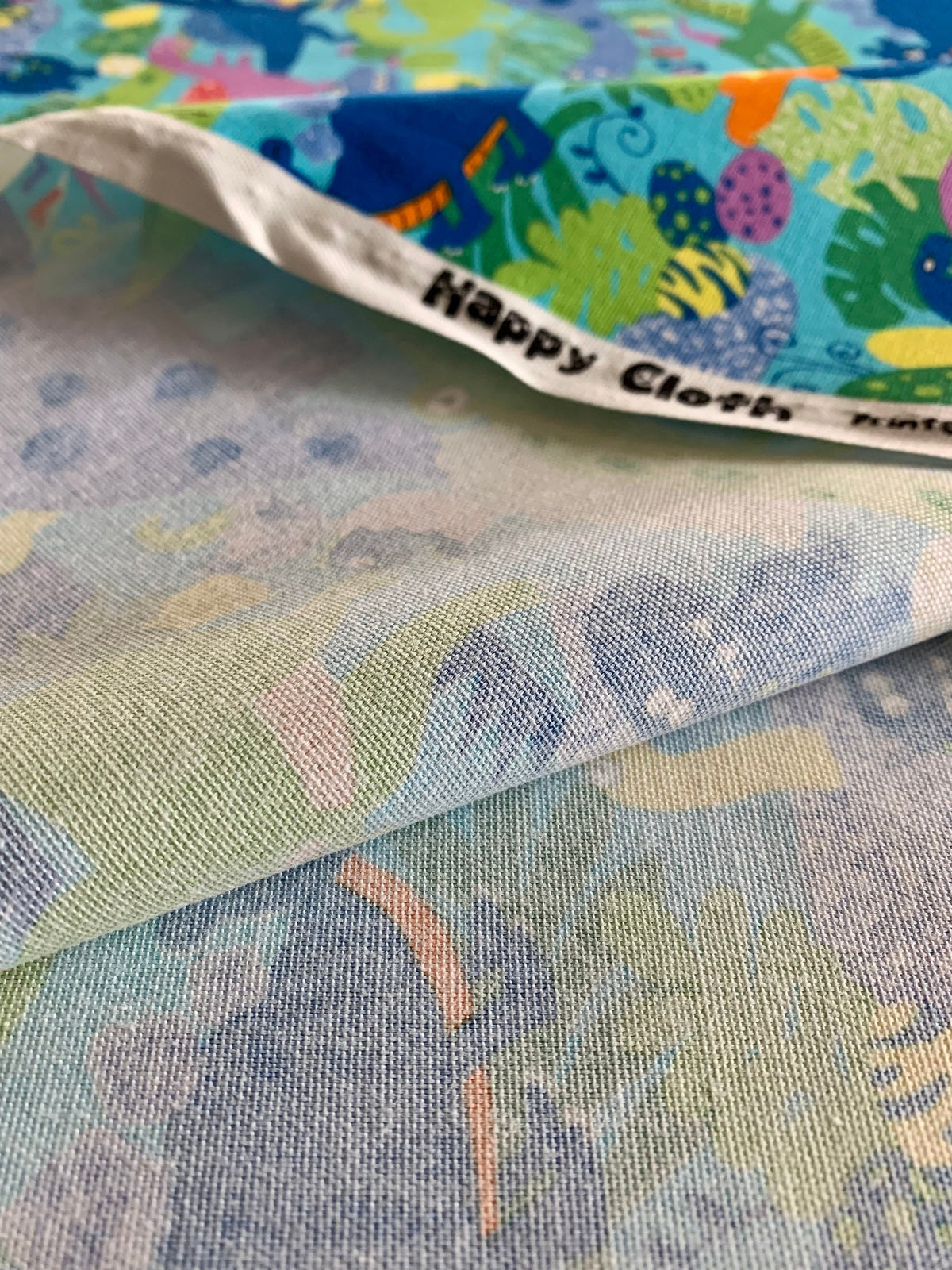 Senyo - SALE Happy Cloth Dinosaurs Cotton Oxford - Medium Blue