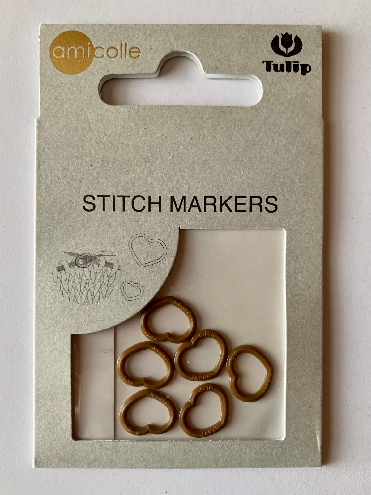 Tulip - Medium "Heart" Stitch Markers Amicolle Knitting Accessories