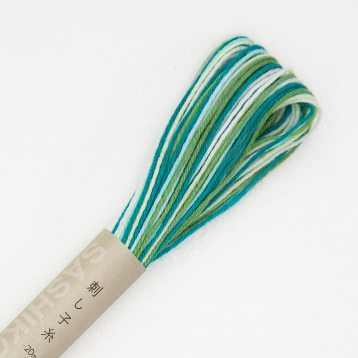 Olympus - Cotton Sashiko Thread 20m Skein - Color #51 Variegated Green