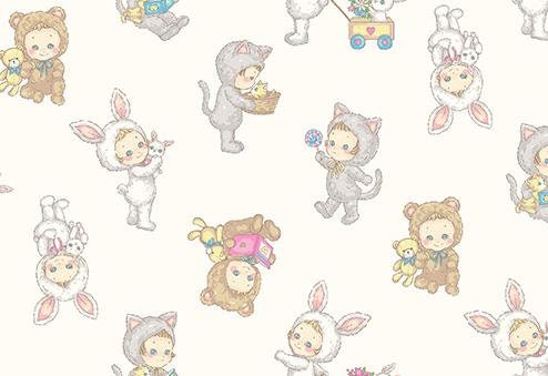 QuiltGate - PRE-CUT Animal Onesies Puni Puni Candy Cotton Fabric Fat Quarter