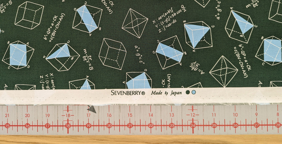 Sevenberry - SALE Geometry Cotton Fabric - Green Blue