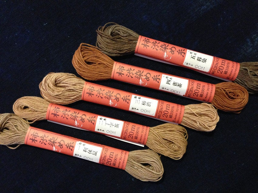 Fujix - Cotton Thread Hand Dyed with Persimmon - #2 Kakishibu