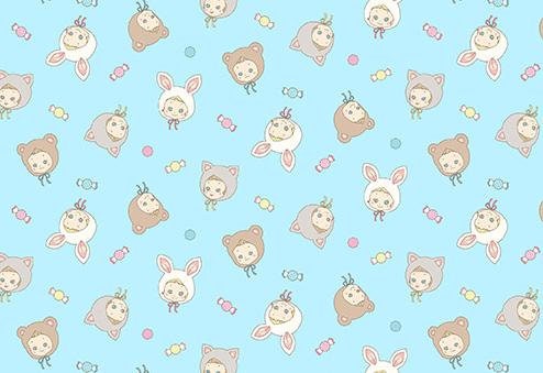 QuiltGate - PRE-CUT Animal Hats Puni Puni Candy Cotton Fabric Fat Quarter