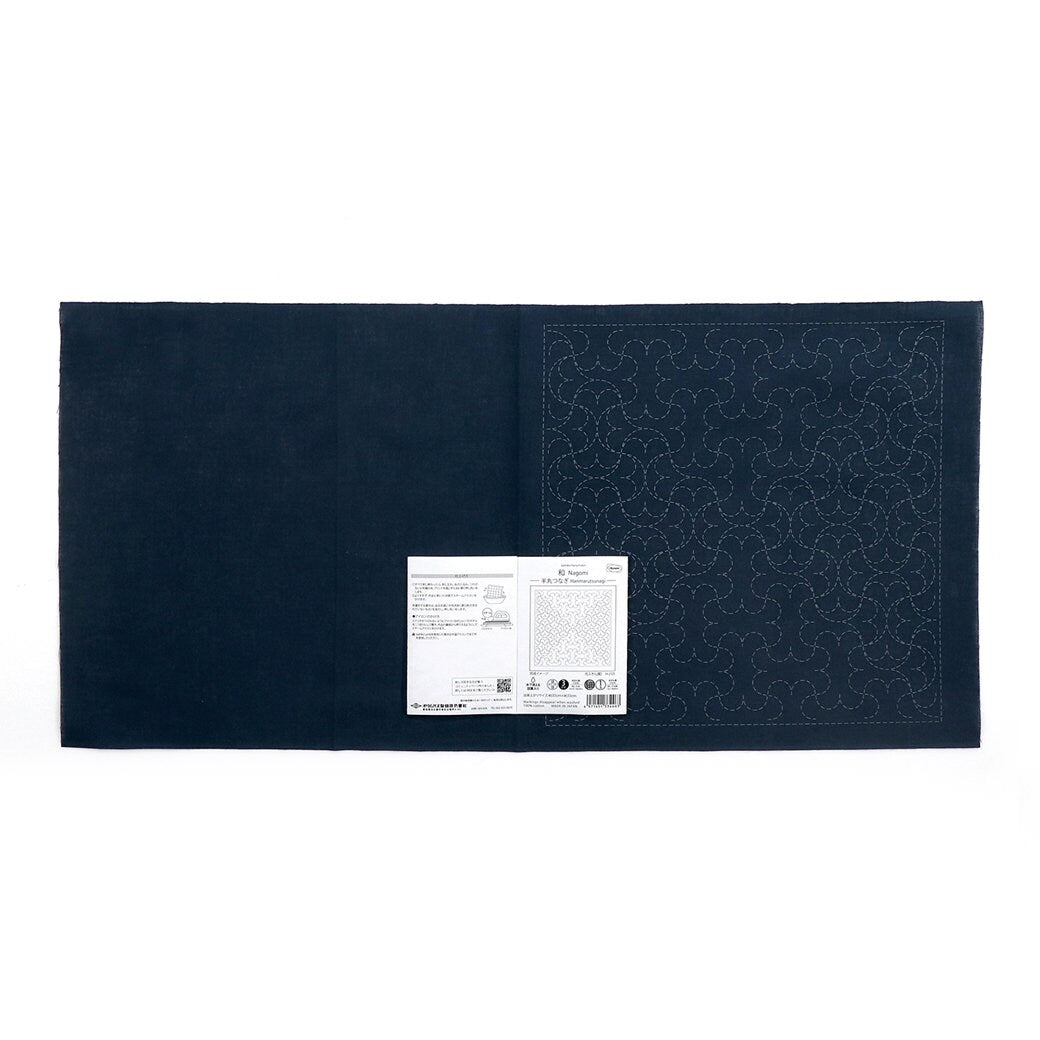 Olympus - Nagomi Collection "Hanmarutsunagi" Cotton Sashiko Sampler Cloth - Navy