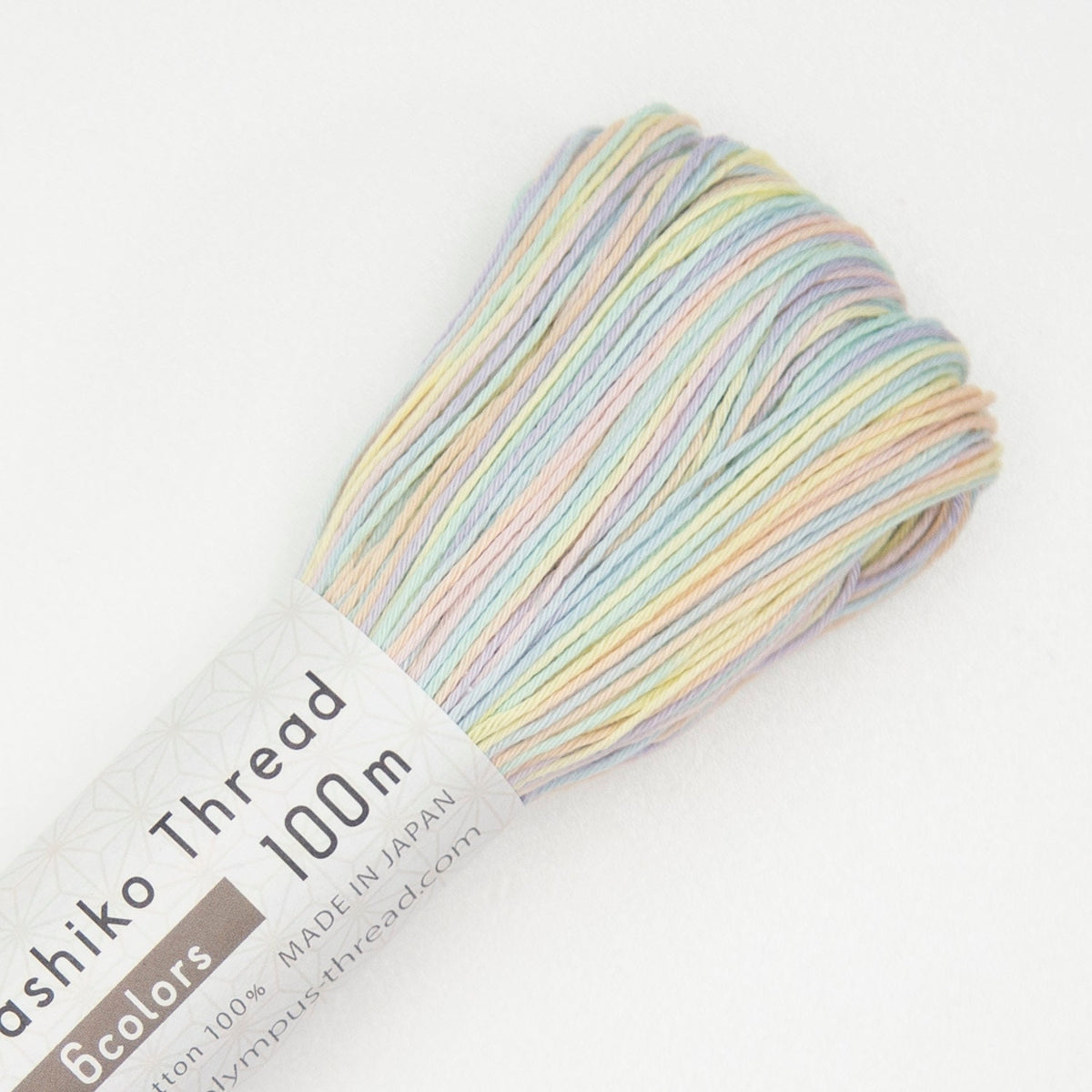Olympus - Cotton Sashiko Thread 100m Skein - Color #302 Pastel Crystals Variegated