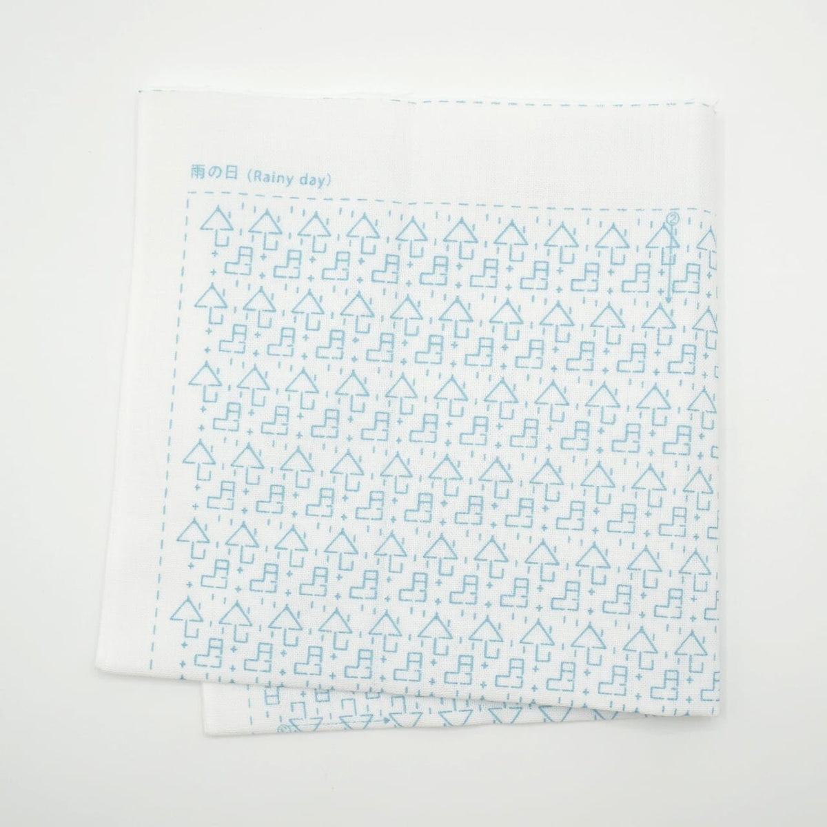 Daruma Rainy Day Sashiko Fukin Japanese cotton sashiko sampler cloth 8430-1167 white