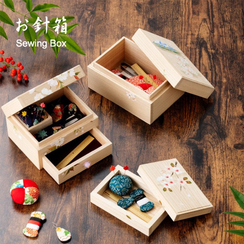 Tulip - Oharibako Sewing Box in Paulownia Wood - Large Set