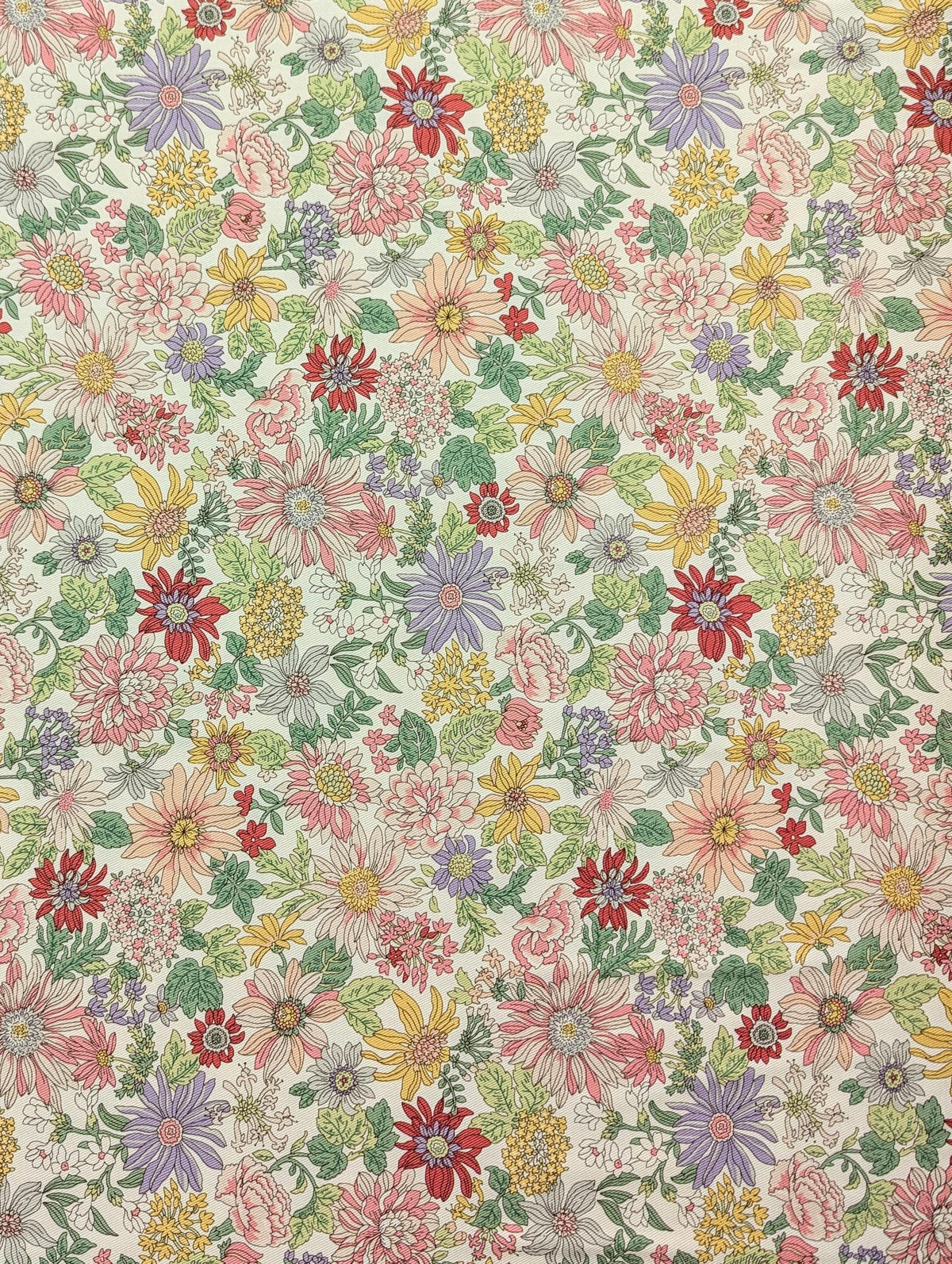 Summer Flowers Kobayashi Japanese cotton twill fabric KTS7030-A pink, purple & yellow