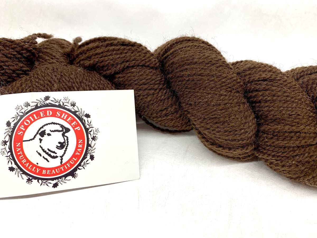 Spoiled Sheep - Romney/Rambouillet Cross Yarn 200yd - Lizzie #14 Cocoa Brown