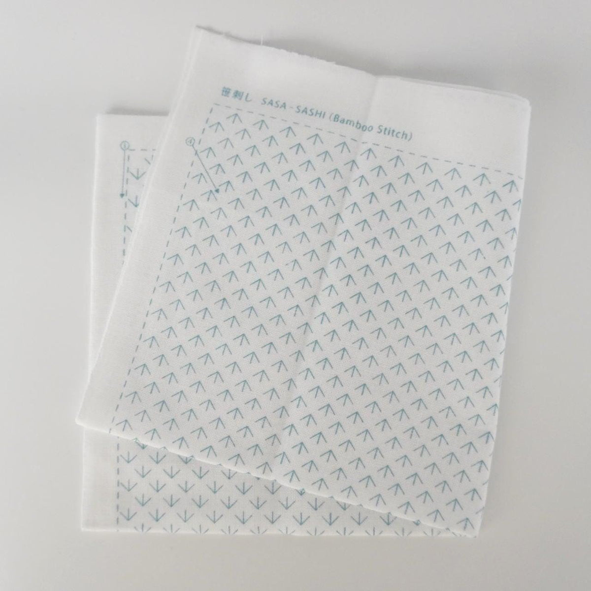 Daruma - Bamboo Grass Cotton Sashiko Fukin Sampler Cloth - White