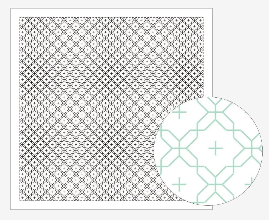 Daruma - Cross Flower Cotton Sashiko Fukin Sampler Cloth - White