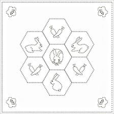 Yokota - Bunny Blocks Cotton Sashiko Fukin Sampler Cloth - White