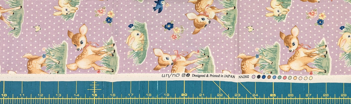 Cosmo - PRE-CUT Un/Nö Delightful Deer Cotton Fabric - Purple