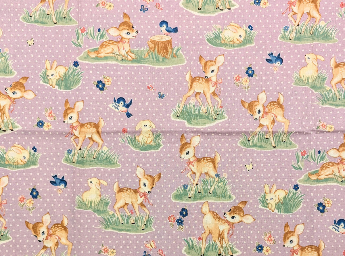 Cosmo - PRE-CUT Un/Nö Delightful Deer Cotton Fabric - Purple