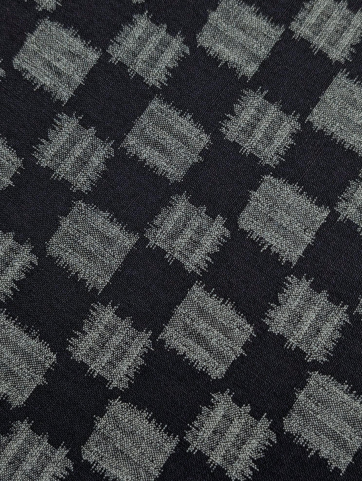 Sevenberry printed Ikat squares Japanese cotton fabric 88229-4-1 dark blue