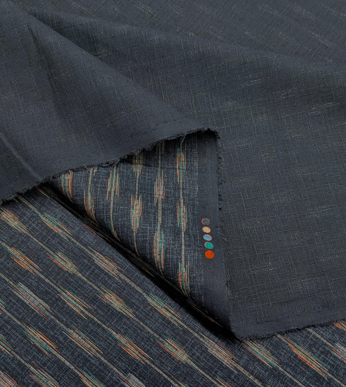 Morikiku Arrows in indigo blue Japanese cotton dobby fabric M17000 B22